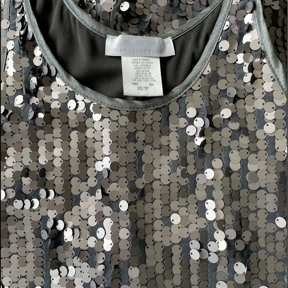 PAPILLON BLANC. SILVER SEQUIN TANK. SIZE XS - Picture 5 of 5